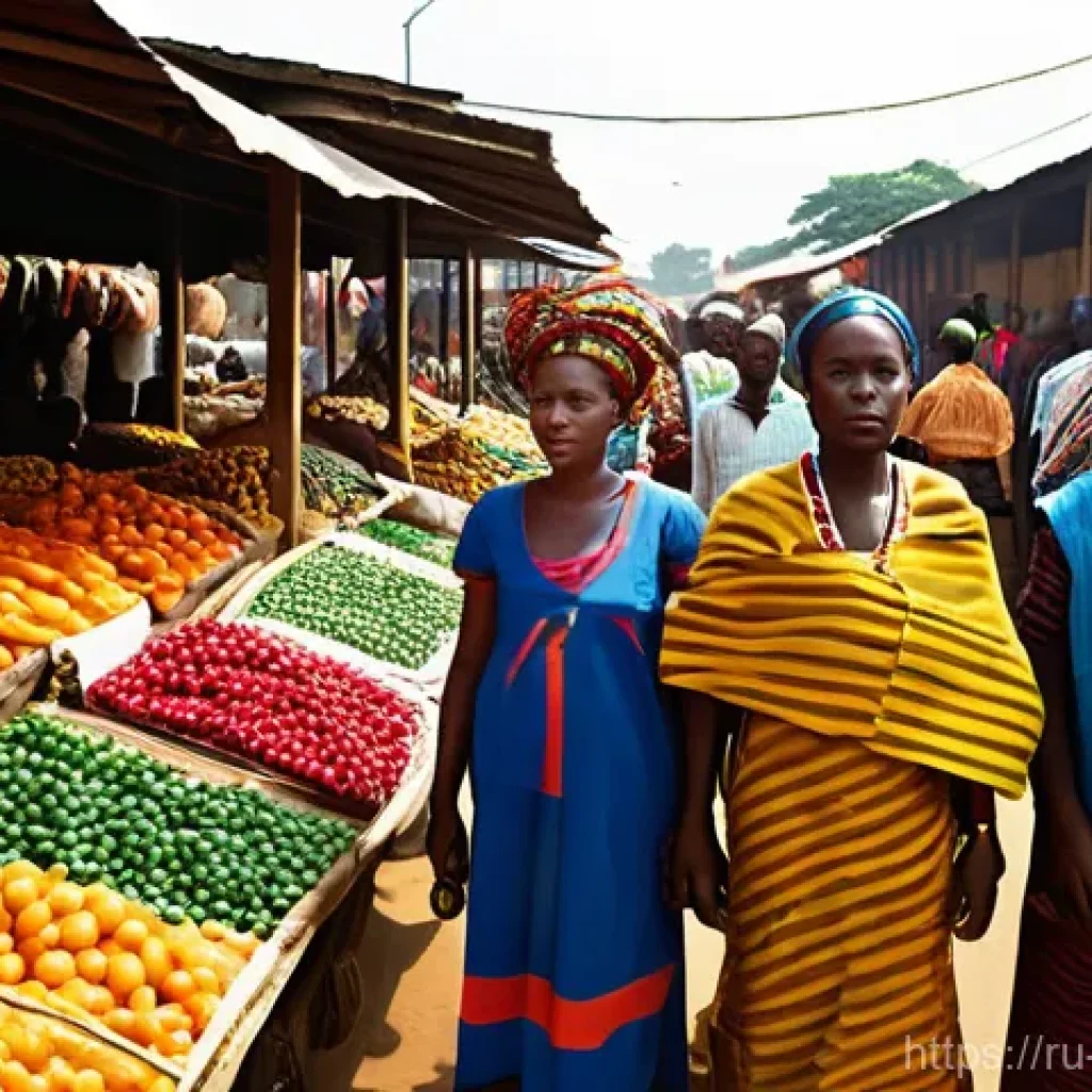 코트디부아르 내전 원인과 결과 - **Ivorian Society on the Brink: Echoes of Division**
    An evocative, realistic painting of an Ivor...