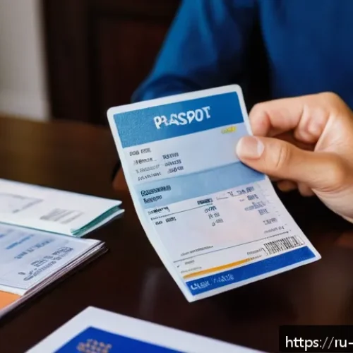 코트디부아르 비자 발급 방법 - A detailed scene of a traveler preparing documents for a visa application to C&ocirc;te d'Ivoire at a cozy...