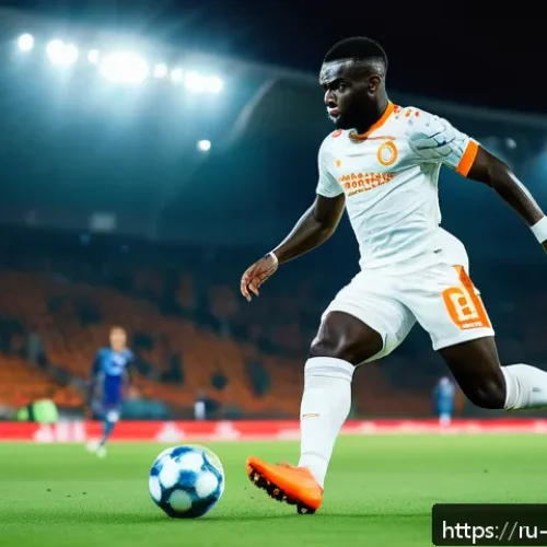코트디부아르 유명 축구 선수 - A dynamic scene of an Ivorian football star in action on a vibrant stadium pitch, wearing a modern w...